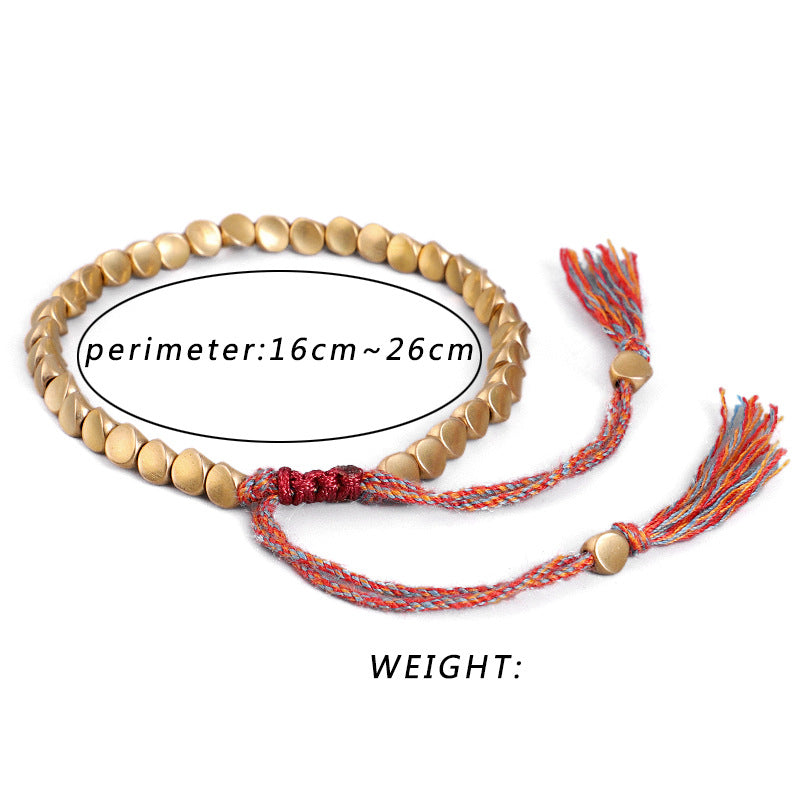 Tibetan Copper Beads Bracelet Handmade - For Healing, Strength & Protection