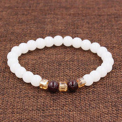 Natural White Chalcedony Positivity Bracelet - Positivity & Harmony