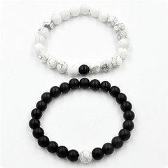 Black & White Distance Bracelets Bundle - For Couples